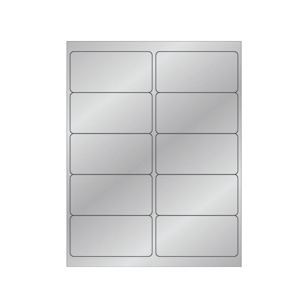 Bsc Preferred 4 x 2'' Silver Foil Rectangle Laser Labels, 1000PK BUY00025260 - main